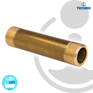 tecuro Passstück 3/4 Zoll (DN15) x 110 mm für Wasserzähler Wärmemengenzähler - Kunststoff schwarz