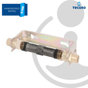 tecuro Passstück 3/4 Zoll (DN15) x 110 mm für Wasserzähler Wärmemengenzähler - Kunststoff schwarz
