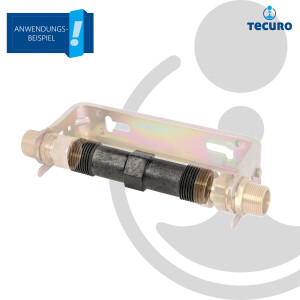 tecuro Passstück 1 Zoll (DN20) x 130 mm für Wasserzähler Wärmemengenzähler - Kunststoff schwarz