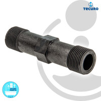 tecuro Passstück 1 Zoll (DN20) x 130 mm für Wasserzähler Wärmemengenzähler - Kunststoff schwarz