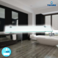 tecuro Serie 8000 Glasablage mit Kristallglas - Messing verchromt