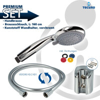tecuro Wannenset ew-easy-100 - mit 5 Funktionen Handbrause, Brauseschlauch, Wandhalter