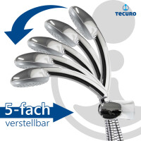 tecuro Wannenset ew-easy-90 - mit Handbrause 1-strahlig, Brauseschlauch, Wandhalter 5-fach verstellbar