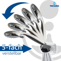 tecuro Wannenset ew-easy-100 - mit 5 Funktionen Handbrause, Brauseschlauch 125 cm, Wandhalter 5-fach verstellbar
