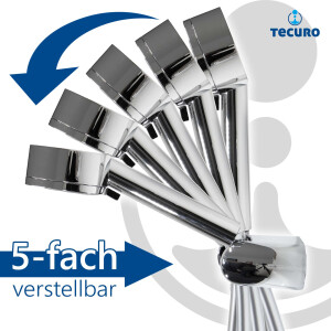 tecuro Wannenset ew-80 - mit 5 Funktionen Handbrause, Brauseschlauch, Wandhalter 5-fach verstellbar