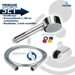 tecuro Wannenset ew-80 - mit 5 Funktionen Handbrause,...