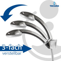 tecuro Wannenset ew-easy-90 - mit Handbrause 1-strahlig, Brauseschlauch, Wandhalter 3-fach verstellbar