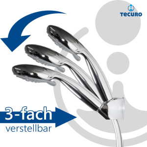 tecuro Wannenset ew-easy-100 - mit 5 Funktionen Handbrause, Brauseschlauch, Wandhalter 3-fach verstellbar