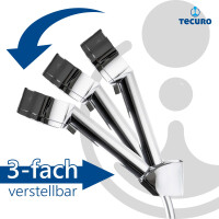 tecuro Wannenset ew-80 - mit 5 Funktionen Handbrause, Brauseschlauch 125 cm, Wandhalter 3-fach verstellbar