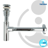 tecuro Siphon mit Pop Up Ablaufventil verchromt - Universal Set für Waschtisch / Waschbecken