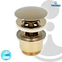 tecuro Siphon mit Pop Up Ablaufventil vergoldet - Universal Set für Waschtisch / Waschbecken