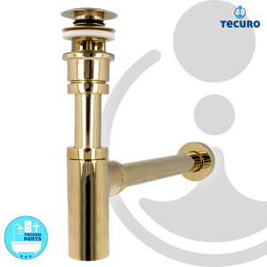 tecuro Siphon mit Pop Up Ablaufventil vergoldet -...