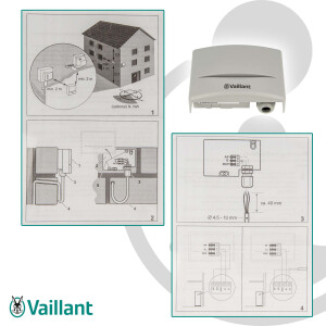 VAILLANT Außenfühler VRC 9535 Funkuhrempfänger mit integr. Außenfühler 009535