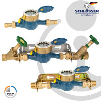 Hauswasserzähler Kombi-Set, Baulänge 190 mm, verschiedene Ausführungen
