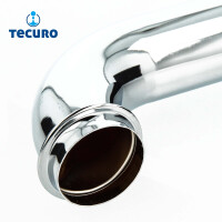 tecuro Wandrohr mit 90° Bogen für Siphon Geruchsverschluss Waschbecken, Ø 32 mm, Länge 220 mm, Edelstahl verchromt