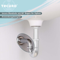 tecuro Wandrohr mit 90° Bogen für Siphon Geruchsverschluss Waschbecken, Ø 32 mm, Länge 220 mm, Edelstahl verchromt