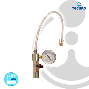 tecuro Anschlussadapter für Gefässfüller mit Absperrvorrichtung und Manometer - 442042