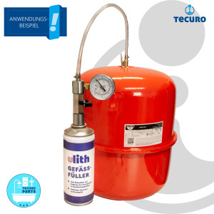 tecuro Anschlussadapter für Gefässfüller mit Absperrvorrichtung und Manometer - 442042