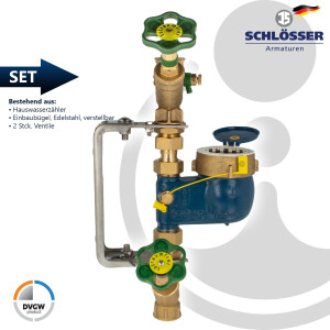 Steigrohr Hauswasserzähler Kombi-Set, Baulänge...