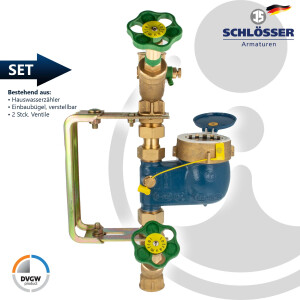 Steigrohr Hauswasserzähler Kombi-Set, Baulänge...