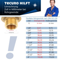 tecuro Heizungsmanometer 0-4 bar, Ø 63 mm 1/4 Zoll bzw. 3/8 Zoll Anschluss hinten/unten