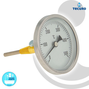 tecuro Ø 80 mm Bi-Metall Rauchgas - Thermometer 0...
