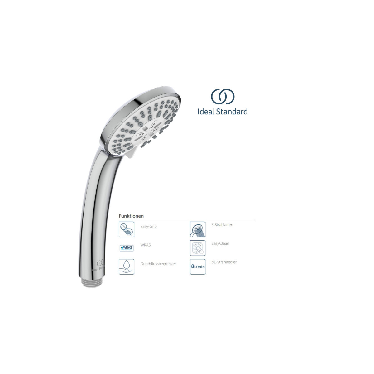 Ideal Standard 3-Funktionshandbrause Idealrain, Ø...