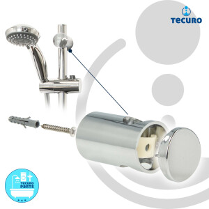 tecuro Brauseset Komfort-70 - mit 3 Funktionen Handbrause, Brauseschlauch 160 cm, Wandstange in 3 Längen