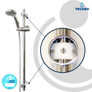 tecuro Brauseset Komfort-70 - mit 3 Funktionen Handbrause, Brauseschlauch 160 cm, Wandstange 115 cm