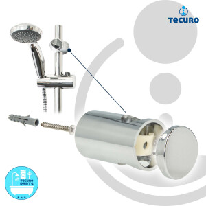 tecuro Brauseset Komfort-70 - mit Handbrause 1-strahlig, Brauseschlauch 150 cm, Wandstange in 3 Längen