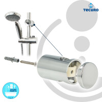 tecuro Brauseset Komfort-70 - mit Handbrause 1-strahlig, Brauseschlauch 150 cm, Wandstange in 3 Längen