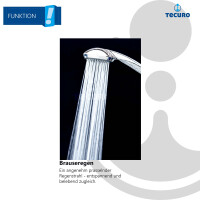 tecuro Brauseset Komfort-70 - mit Handbrause 1-strahlig, Brauseschlauch 150 cm, Wandstange 100 cm