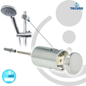 tecuro Brauseset Komfort-100 - mit 3 Funktionen Handbrause, Brauseschlauch 160 cm, Wandstange 70 cm