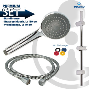 tecuro Brauseset Komfort-100 - mit Handbrause 1-strahlig,...