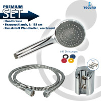 tecuro Wannenset Komfort-100 - mit Handbrause 1-strahlig, Brauseschlauch, Wandhalter