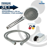 tecuro Wannenset Komfort-100 - mit Handbrause 1-strahlig, Brauseschlauch, Wandhalter 5-fach versellbar