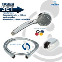 tecuro Wannenset Komfort-70 - mit 3 Funktionen Handbrause, Brauseschlauch 160 cm, Wandhalter 5-fach verstellbar