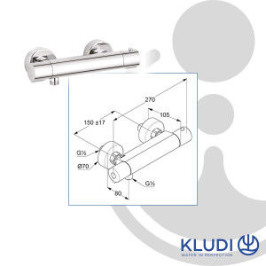 KLUDI BASIC Thermostat Brausearmatur DN 15 ohne...