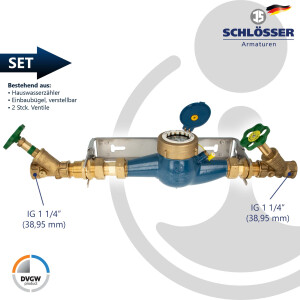 Hauswasserzähler Kombi-Set, Baulänge 260 mm,...