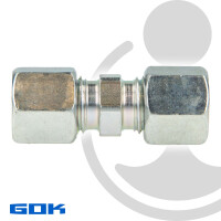 Schneidringverschraubung Typ G - Gerade Verschraubung Ø 10 x Ø 10 mm, Stahl verzinkt, Schneidring Messing