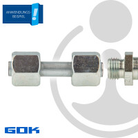 Schneidringverschraubung Verbindungsstück Ø 10 x 10 mm, Länge 50 mm, für Rohrleitungen, Stahl verzinkt
