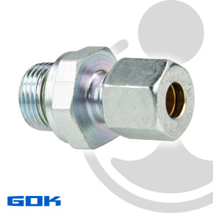 Schneidringverschraubung Typ GERB-O - Verschraubung Ø 10 mm x G 3/8 Zoll AG & O-Ring, Stahl verzinkt, Schneidring Messing