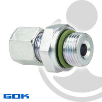 Schneidringverschraubung Typ GERB-O - Verschraubung Ø 10 mm x G 3/8 Zoll AG & O-Ring, Stahl verzinkt, Schneidring Messing