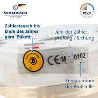 Einstrahlzähler ETK Kombi-Set (Kaltwasser) bis 30 Grad Länge 80 mm, inkl. Verschraubungen mit Pressanschluss 12 mm