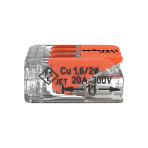 WAGO COMPACT - 3-Leiter - Verbindungsklemme für alle Kabel bis 4 mm² (221-413)