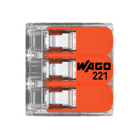 WAGO COMPACT - 3-Leiter - Verbindungsklemme für alle Kabel bis 4 mm² (221-413)