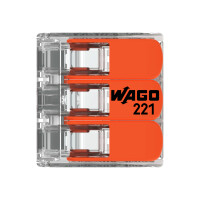 WAGO COMPACT - 3-Leiter - Verbindungsklemme für alle Kabel bis 4 mm² (221-413)