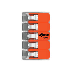 WAGO COMPACT - 5-Leiter - Verbindungsklemme für alle Kabel bis 4 mm² (221-415)