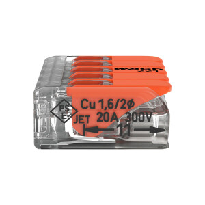 WAGO COMPACT - 5-Leiter - Verbindungsklemme für alle Kabel bis 4 mm² (221-415)