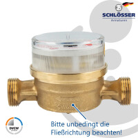Einstrahlzähler ETK Kombi-Set (Warmwasser) bis 90 Grad Länge 110 mm, inkl. Bügel Edelstahl, Kugelhähne 1/2 Zoll